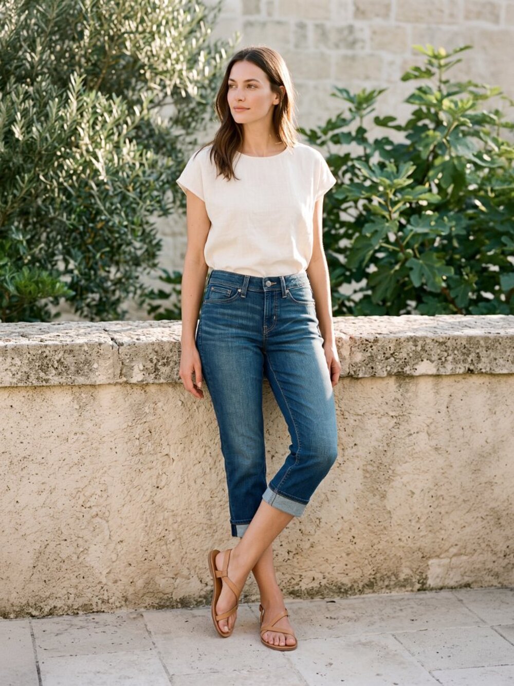 Signature by Levi Strauss Mid Rise Capri Jeans Medium Wash Size 6 NWT